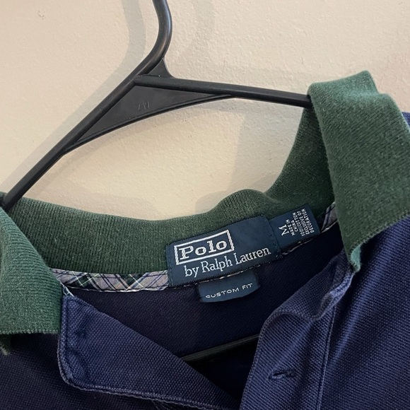 Ralph Lauren Men's Polo Shirt in Navy and Green Preppy Classic Casual School - Picture 3 of 8